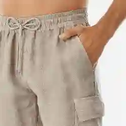 صورة Erkek Baie Keten Bermuda