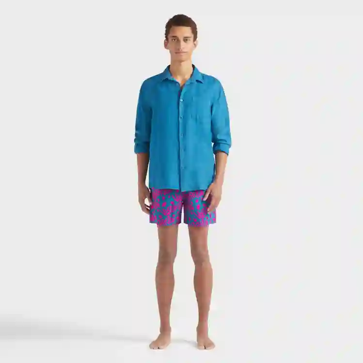 صورة Erkek Caroubis Keten Gömlek