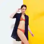 صورة Kadın Fragance Keten Gömlek