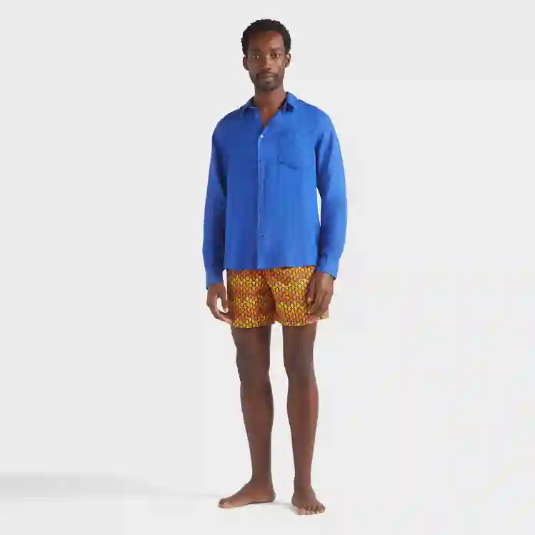 صورة Erkek Caroubis Keten Gömlek