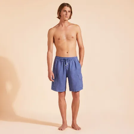 صورة Erkek Baie Keten Bermuda