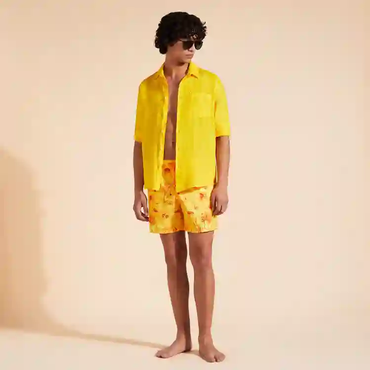 صورة Erkek Caroubis Keten Gömlek