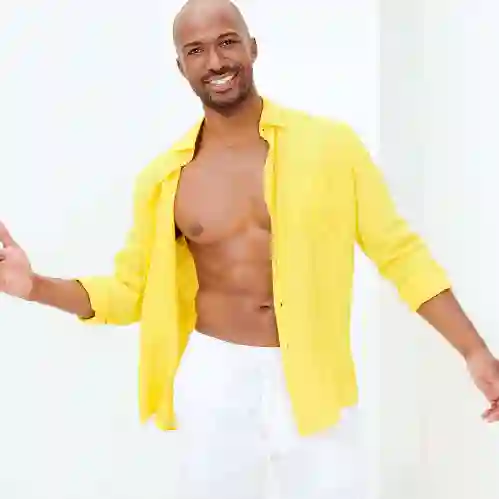 صورة Erkek Baie Keten Bermuda