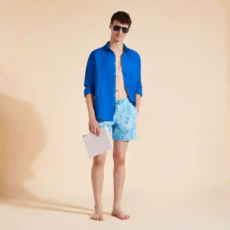 صورة Erkek Caroubis Keten Gömlek