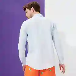 صورة Erkek Caroubis Keten Gömlek