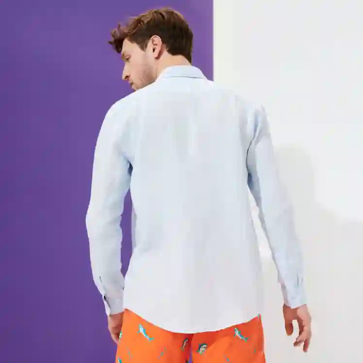 صورة Erkek Caroubis Keten Gömlek