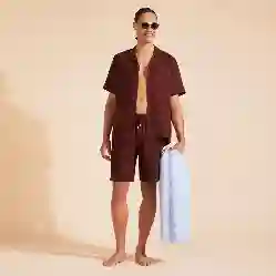 صورة Erkek Baie Keten Bermuda