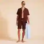 صورة Erkek Baie Keten Bermuda