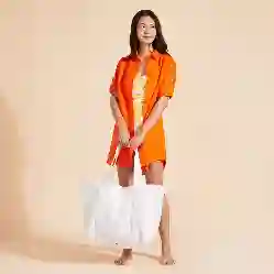 صورة Kadın  Keten Fragance Keten Plaj Giyim