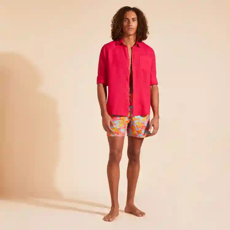 صورة Erkek Caroubis Keten Gömlek