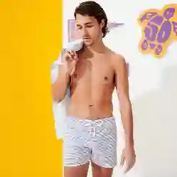 صورة Erkek Vintage 1971 Rayures Seersucker Maurice Mayo