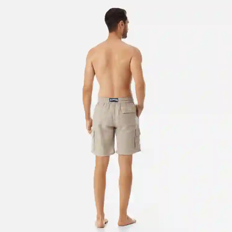 صورة Erkek Baie Keten Bermuda