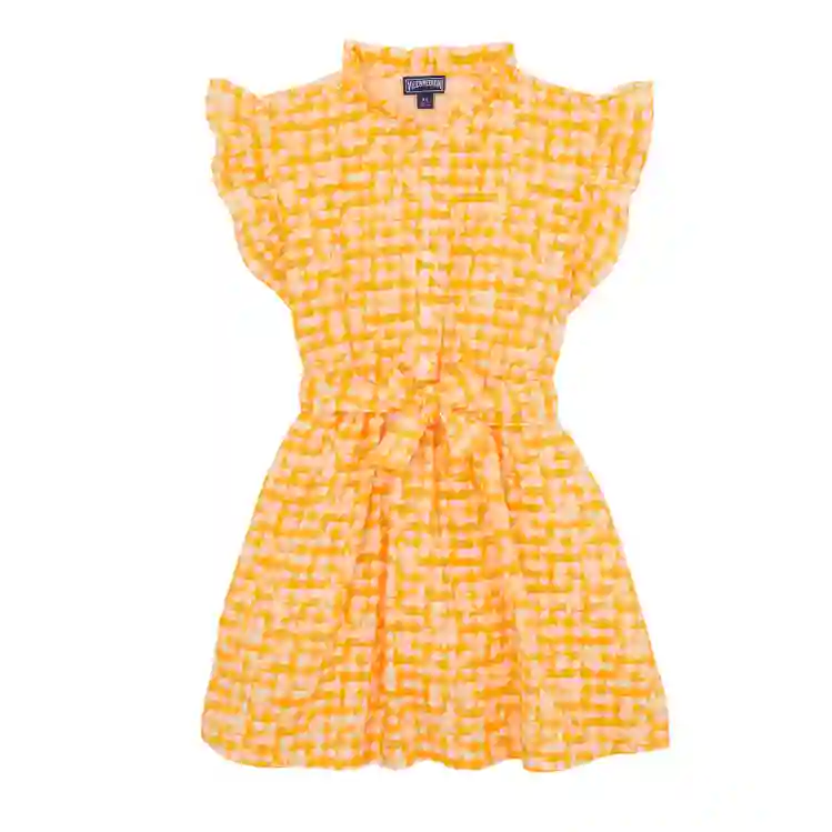 صورة Kız Çocuk Turtle Vichy Ganache Elbise