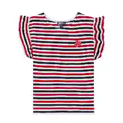 صورة Kız Çocuk Striped Genny Tişört