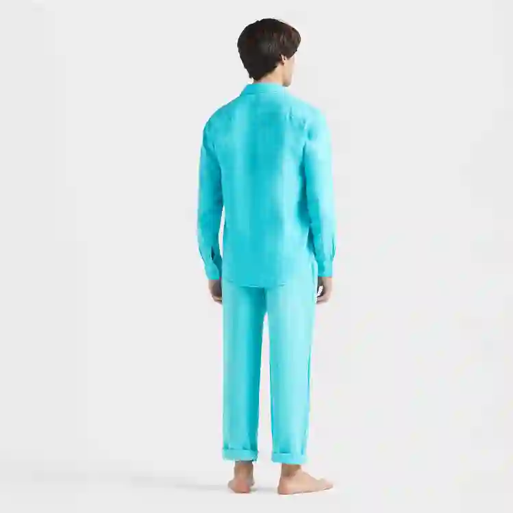 صورة Erkek Caroubis Keten Gömlek