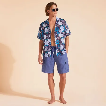 صورة Erkek Baie Keten Bermuda