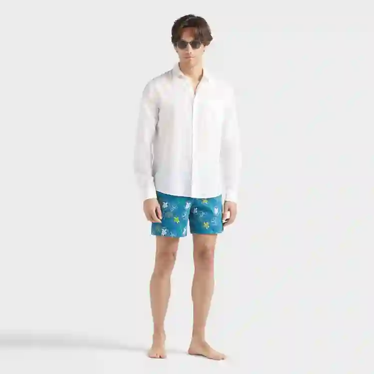 صورة Erkek Caroubis Pamuk-Keten Gömlek