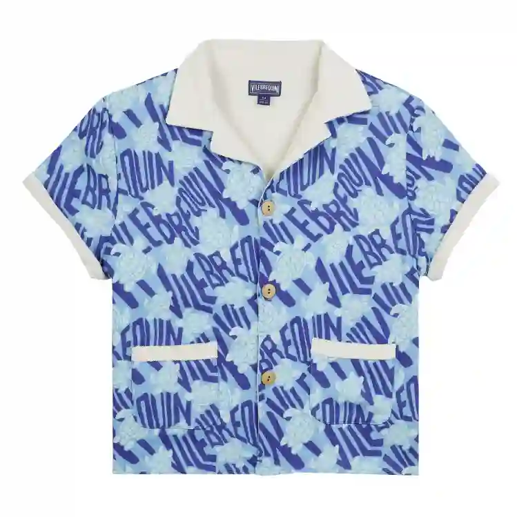 صورة Erkek Çocuk Ronde des Tortues Logo Galet Gömlek